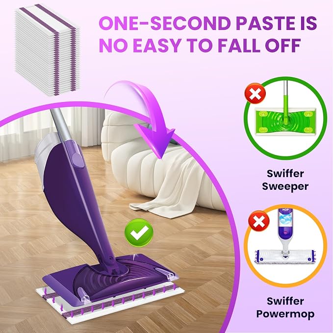 Pure Realm Wet Jet Refills Compatible with Swiffer Wet Pads Refills Hardwood Floor Cleaner Spray Mop Pad Refill, Bathroom Cleaning Supplies, Hardwood Floor Cleaner, Multi Surface，30 Count