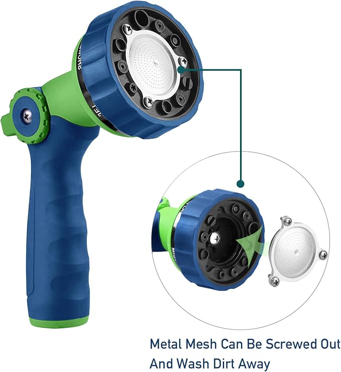 GREEN MOUNT Garden Hose Nozzle, Water Hose Spray Nozzle with Thumb Control On Off Valve for Easy Water Flow Control