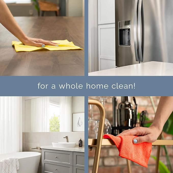 S&T INC. 25 Pack Microfiber Cleaning Cloth, Bulk Towels for Home, Reusable Microfiber Towels for Cars, Cleaning Rags, Assorted, 11.5 Inches x 11.5 Inches, 25 Count