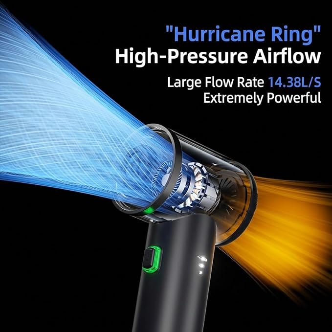 Handheld Car Vacuum Portable Cordless Interior Cleaner, 20000Pa Ultra-Strong Suction & Air Duster, Brushless Motor & HEPA Filter, 100W High Power Mini Vacuum Cleaning Kit for Home, Office, Pet Hair