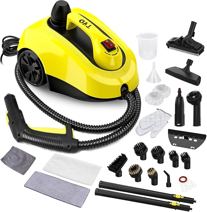 TVD Steam Cleaner for Home, Steamer for Cleaning With 26 Accessories | for Floor, Tile, Grout, Kitchen,Upholstery | 320°F Deep Cleaning | 5-Bar Pressure | 1.5L Tank | 5M Power Cord | Chemical-Free