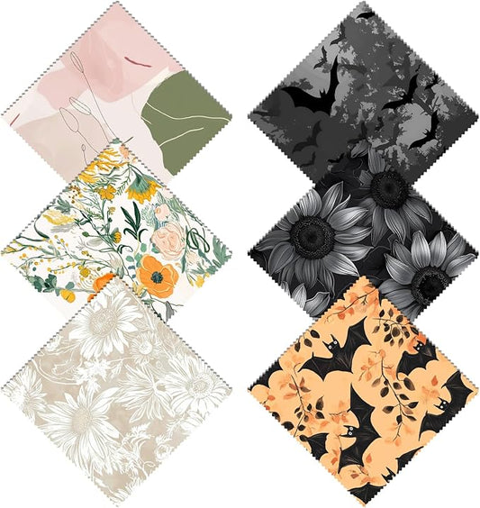 6 PCS Glasses Cleaning Cloth Eyeglass Lens Cleaning Cloth Eyeglasses Wipes Microfiber Reusable Soft for Phone Screens Camera Unisex Women Girls Cute Aesthetic (6.3"x6.3")-Floral