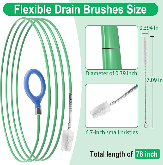 Auto Sunroof Drain Cleaning Tool, 78 Inch Flexible Tube Cleaning Brush | Drain Brush Extra Long Pipe Cleaners for Cars, Car Accessories, Car Sunroof Drain Hole Cleaner for Drains, Sewers, Windshield