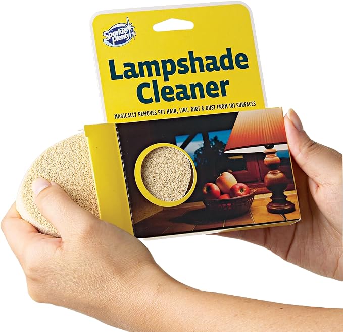 Sparkle Plenty Dry Magic Lampshade Cleaner Sponge, Lamp Shade Duster, 2Pack | Effortless No Liquid Dust Removal for Fabric Shades, Window Blinds, Upholstery, Ceiling Fans, Chemical Free Block Lifts Grime