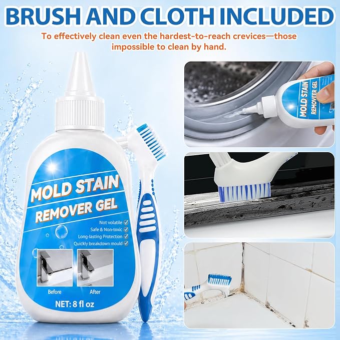 Household Stain Remover Gel, Powerful All-Purpose Stain Cleaner Gel, Effective on Bathroom, Shower, Sink, Grout, Washing Machine Seal, Kitchen