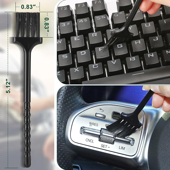 Fitosy Car Interior Duster Detail Brushes, Soft Bristles Brush | Car Accessories for Cleaning Dashboard Air Vent Crevice, Detailing Dusting Tool Kit for Auto Truck SUV RV