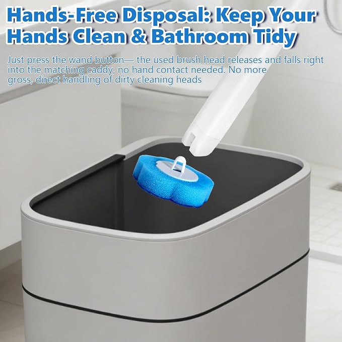 Toilet Wand Refills, 72 Count Disposable Toilet Brush Refills, Toilet Bowl Wand Refills, Scrubber Refill Pads Compatible with luluaday Wand Refill System for Sink Bathtub Wash Basin