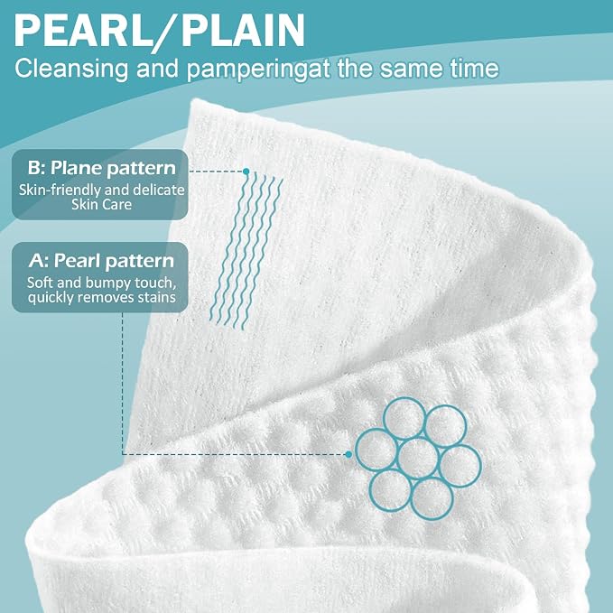 Face Towels, Disposable Face Towel 400 Count, Makeup Remover Dry Wipes, Soft Cotton Dry Wipes Facial Cloths Towelettes for Washing and Drying, Facial Tissue for Cleansing, Skincare