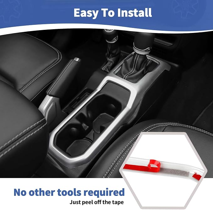 RT-TCZ for Wrangler JL Dash Trim Cover Silver, Gear Shift Panel Trim Frame for Jeep Wrangler JL JLU Gladiator JT 2018-2023 Silver Interior Accessories 3pcs