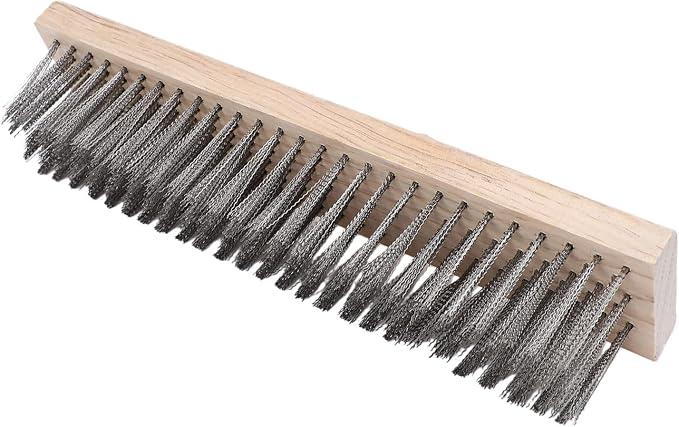 Fafeicy Floor Scrub Brush Heavy Duty Stainless Steel 30cm for Driveway Patio Deck Tile Cleaning for Homeowners