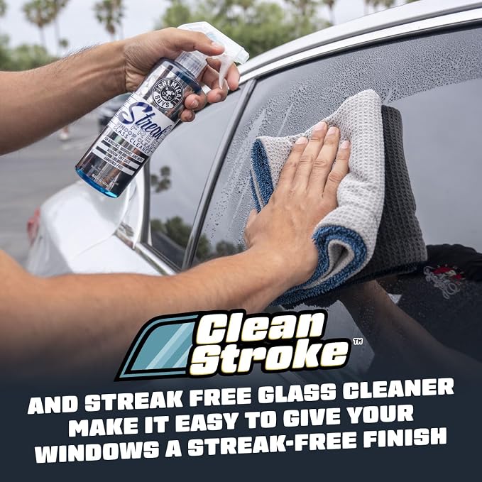 Chemical Guys, Clean Stroke Dual-Sided Glass Towels, 16 x 16 in, 2 Pack | Streak-free, lint-free dual-sided towels wipe glass and mirrors clear, scratch-safe for cars, trucks and home