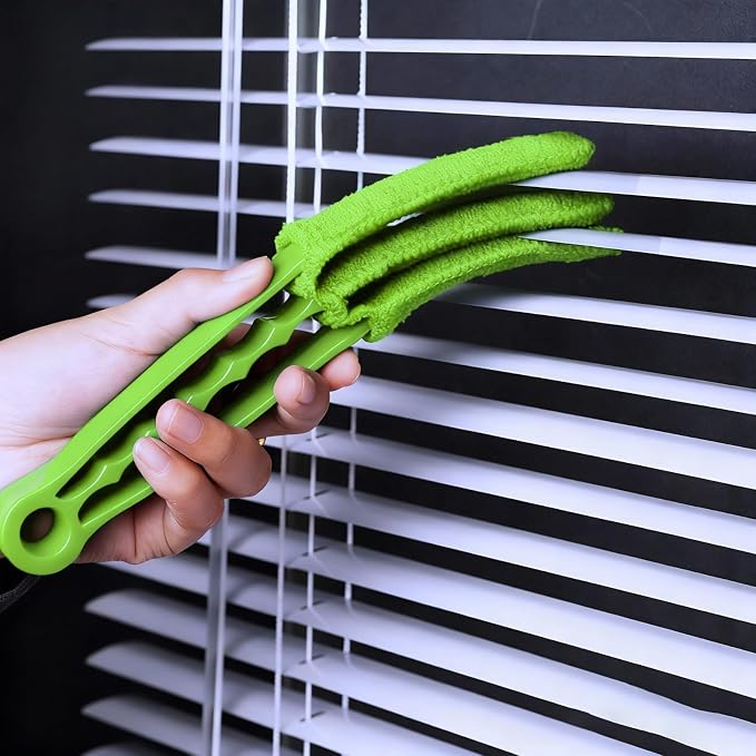 2 Pcs Blind Cleaner Duster Tool | Window Blind Duster Brush with 6 Microfiber Sleeves, Blinds Cleaner Tool for Window Blinds, Car Air Condition, Exhaust Vent