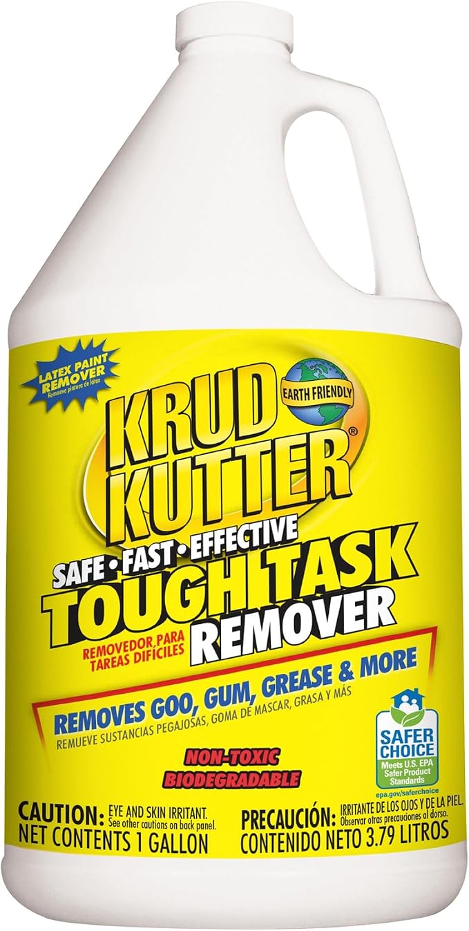 Krud Kutter Tough Task All Purpose Remover, 1 Gallon, Heavy Duty Cleaner for Adhesive, Grease and Tough Stains, Multi Surface Cleaning Solution for Floors, Walls, Tools and Equipment