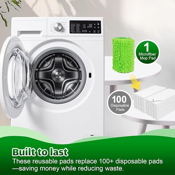 UNIMADE Reusable Microfiber Mop Pads Compatible with Swiffer Sweeper | 6 Replacement Pads + 1 Base Pad - Dry & Wet Sweeping Cloths, Washable Mopping Refills Use for Most Floor Types