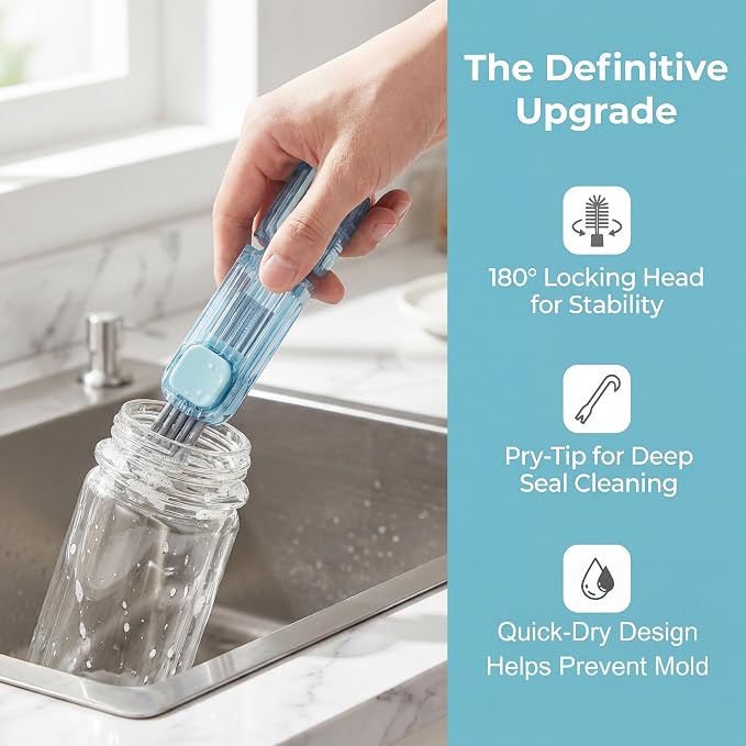 VIDONIO 4 in 1 Cup Lid Gap Cleaning Brush - 2025 Multifunctional Insulation Bottle Cleaning Tools, Mutipurpose Tiny Silicone Cup Holder Cleaner, Home Kitchen Cleaning Tools
