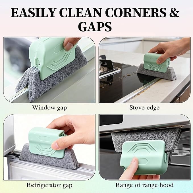 Magic Window Track Cleaner, 2025 Upgraded Window Groove Cleaning Brush Tools Set, Handheld Window Track Cleaner Brushe Tools for Window lides Gaps, Tile Lines Shutter Car Vents (Mix 3Pcs)