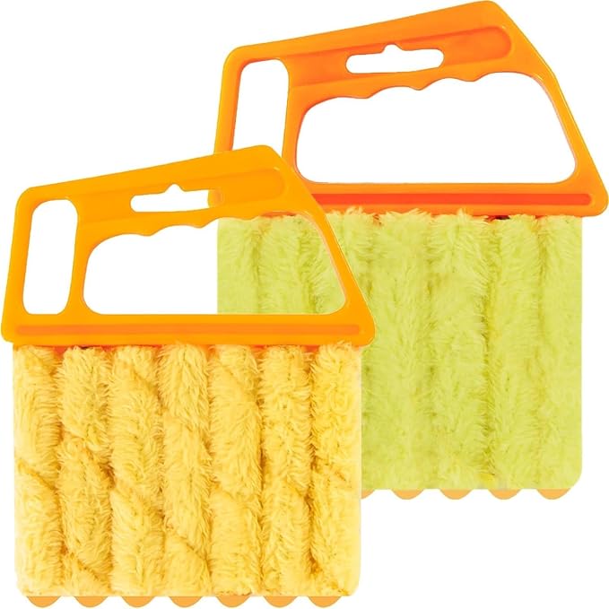 2 Pcs Blind Cleaner - Washable Window Blind Cleaner Duster Tool | Blind Duster for Wood Dlinds Mini Duster Brush Blind Dust Cleaner Venetian Shades Brush Window Air Conditioner Duster Dirt
