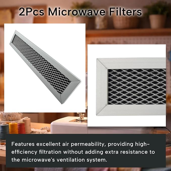 2Pcs Microwave Filters Fit for Frigidaire FGMV17WNVFA FMV152KSA FMV152KBA FMV152KMA FMV152KQA FMV152KWA FMV157GBA Oven Parts