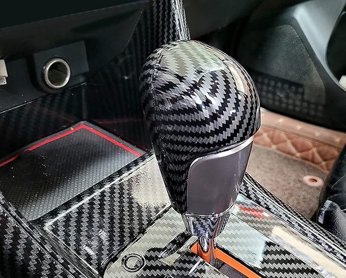 HIGH FLYING for Subaru WRX STI 2015-2021, XV Crosstrek 13-17, Forester 13-18 Car Accessories Shift Console Gear Knob Cover Carbon Style 2pcs