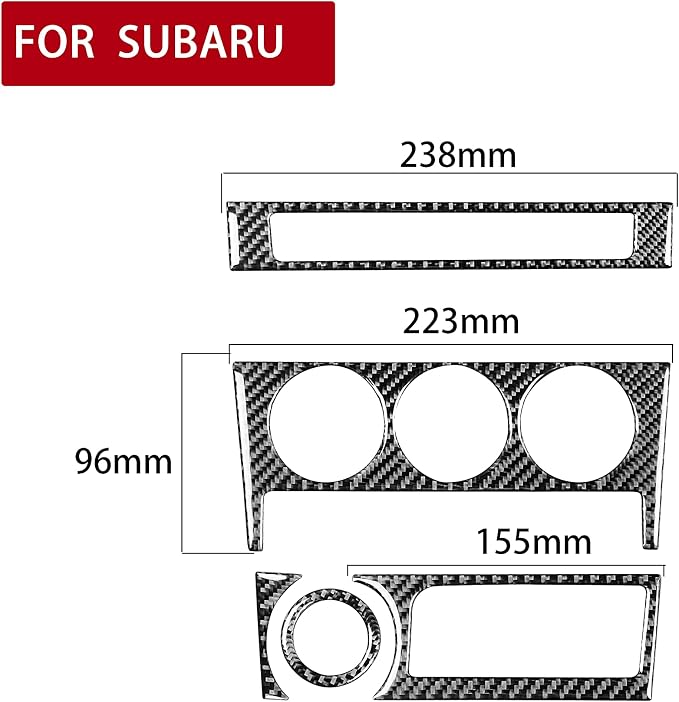 Real Carbon Fiber Trim for Subaru Accessories | for BRZ 2016 2017 2018 2019 2020 Central Console Panel Interior Thick Overlay Decal - A