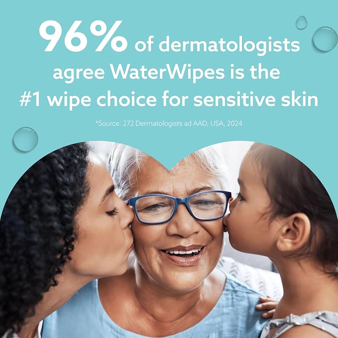 WaterWipes Sensitive+ On The Go Wipes, 3-In-1 Cleans, Cares, Protects, 99.9% Water, Unscented & Hypoallergenic Wet Wipes, 100 Count (10 Packs)