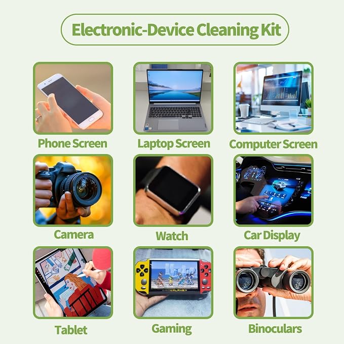 2 Pack Electronic Screen Cleaner Spray, Hatstart Cell Phone Touch Screens Cleaning for TV Laptop Computer Tablet PC LCD Flat Screens and Car Display, Compatible with iPhone iPad MacBook Pro, Green