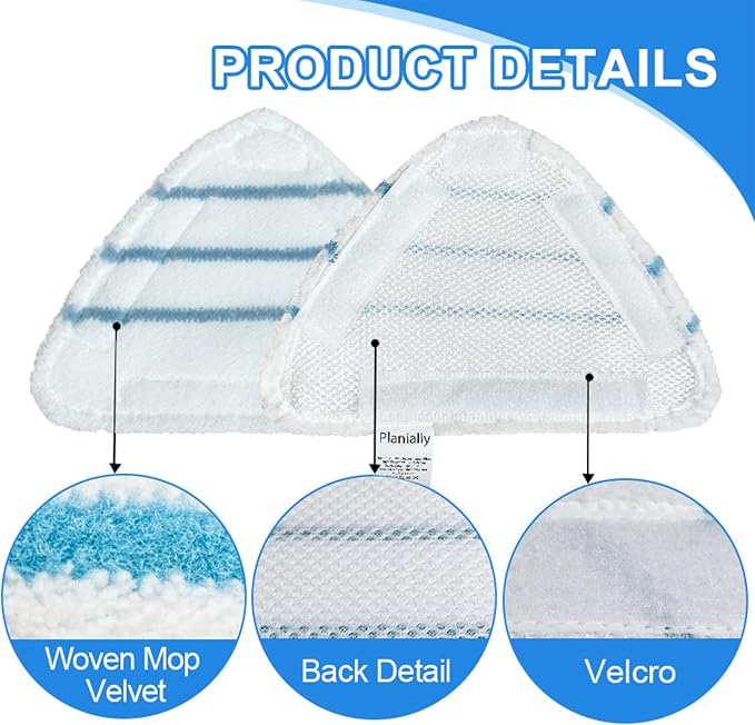 8 Pack Reusable Mop Pads Compatible with True & Tidy STM-500, STM-700 Steam Mops, Refills for Turonic ST3 Steam Mop Microfiber Washable Pads, Cloths for Floor Cleaning, Scrubbing and Floor Caring