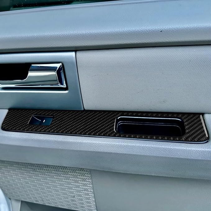 Fit for Ford Expedition 2007-2014 Accessories Window Lift Panel Trim | Real Soft Carbon Fiber, Door Window Lift Control Panel Cover Stickers, Anti-scratch, Interior Cover, Decorations