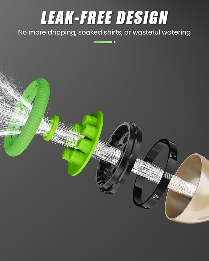 RAINPOINT Garden Hose Nozzle, Metal Hose Sprayer Nozzle With 9 Adjustable Spray Patterns, Heavy Duty Hose Sprayer for Watering Plants, Lawns, Car Wash, Pet Washing (Green)