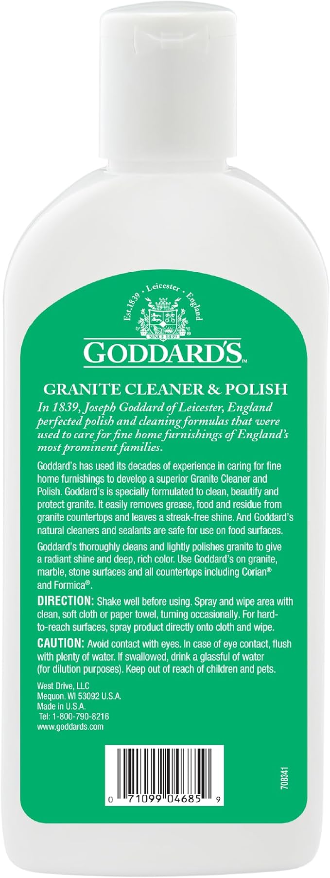 Goddard's Granite & Marble Polish - Clean and Shine Countertops, Tile, and Stone with Carnauba Wax - Water Stain Protection, 8oz