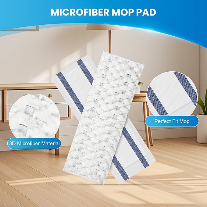 50 Pack Disposable Microfiber Cleaning Mop Pads for Bona Mop Series | Heavy Duty Disposable Sweeping Pad Replacement Refill