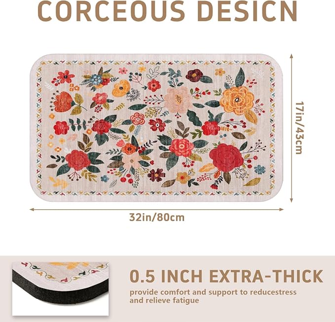 Dish Drying Mat for Kitchen Counter 17x32 Inch, Boho Quick Dry Coffee Mat | Made of super absorbent diatomite that quick dries dishes, coffee machine & sink area. Non-slip rubber base for countertop