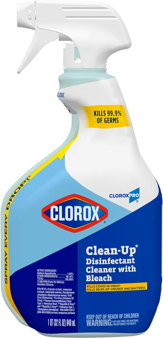 CloroxPro Clorox Clean-Up Disinfectant Cleaner with Bleach Spray, 32 Ounces (35417)