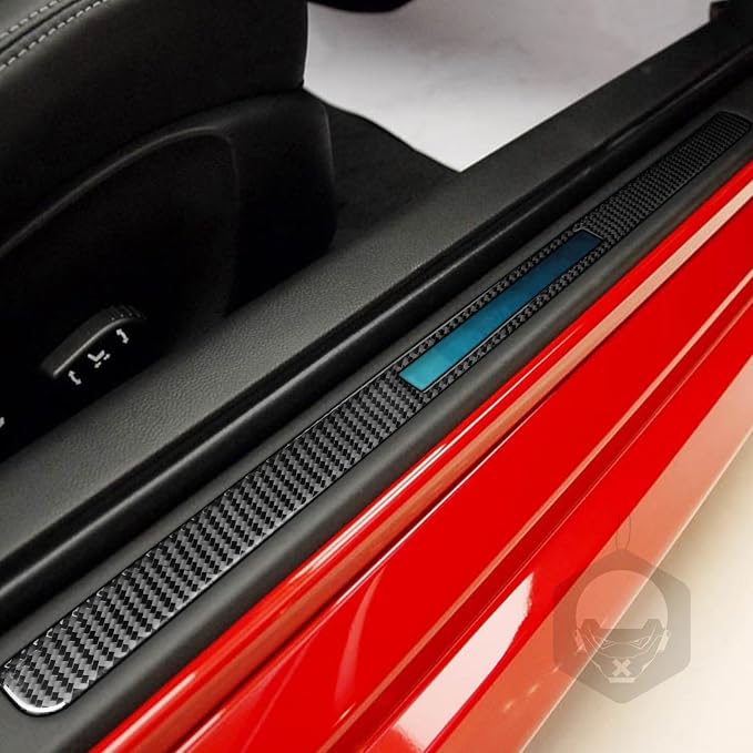 Real Carbon Fiber Trim for Infiniti Accessories | for G35 G37 G25 Q60 Q40 2007-2015 X S Sedan Door Sill Scuff Plate Guard Sills Interior Thick Overlay Decal