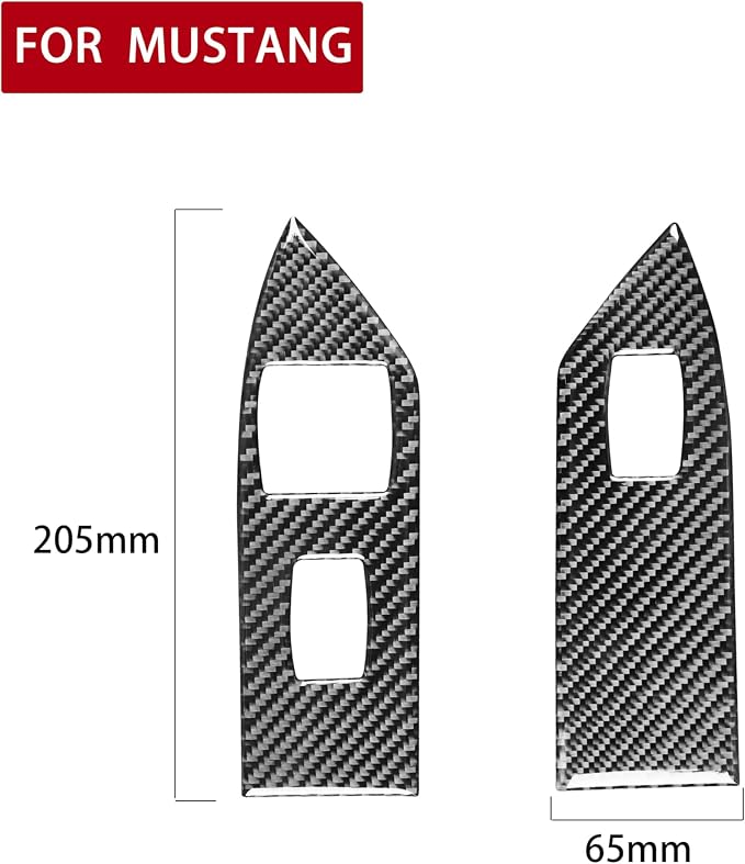 Real Carbon Fiber Trim for Ford Mustang GT Shelby Accessories | for 2005 2006 2007 2008 2009，Window Lift Switch Panel Cover，Thick Overlay Sticker Decal