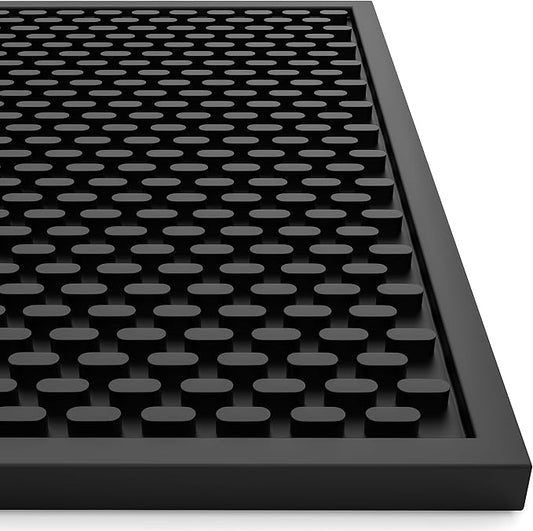 AXIESO Silicone Drip Mat - 1/2 Inch Thick, Heat-Resistant and Food Safe - Counter Top, Coffee Bar or Restaurant - Drying Mat for Glasses - 18x12 Inches