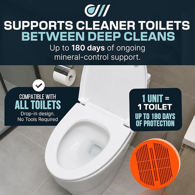 Toilet Guard Drop-In Tank Tablet (1 Tablet) | Up to 180-Day Performance | Helps Reduce Hard Water Marks, Rings & Mineral Buildup | Slow-Release Polyphosphate Formula | Bleach-Free