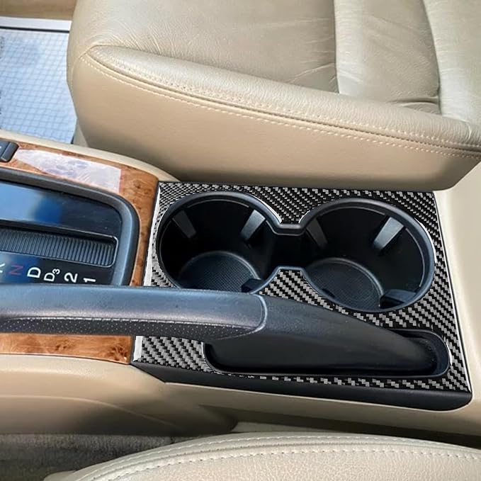 Real Carbon Fiber Trim for Honda Accord Accessories | for 2003 2004 2005 2006 2007，Cup Holder Center Control Panel Cover，Thick Overlay Sticker Decal