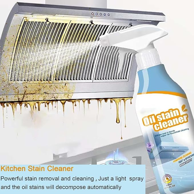 Kitchen Cleaner, 500ML Oil Stain Cleaner, Foam Heavy Oil Cleaner,Kitchen Cleaning, Heavy Stain Cleaning for Induction Cooker, Microwave Oven