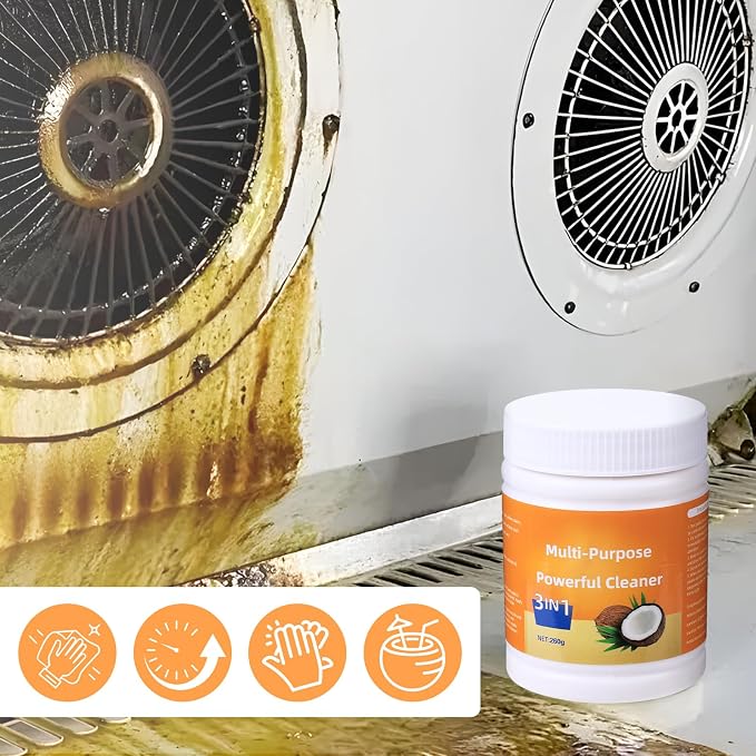 Multi-Purpose Coconut Oil Cleaning & Polishing Paste for Kitchen, Heavy Kitchen Duty Degreaser, All-Purpose Cleaner Removes Stains on Microwave, Oven & Stove Top (260g)