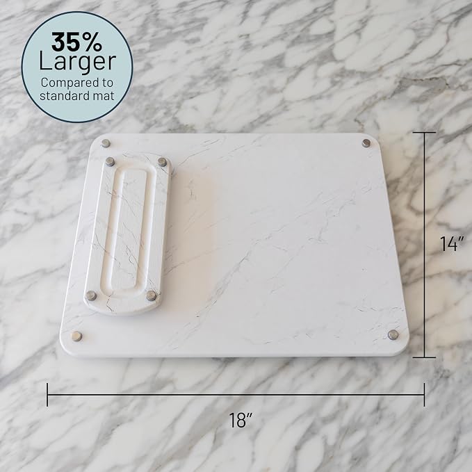 LARGE White Stone Dish Drying Mat for Kitchen Counter - Premium Diatomaceous Earth Mat | Quick Drying, Super Absorbent | (19" x 15") Non-Toxic, BPA-Free, Eco-Friendly | Female Founded USA Brand