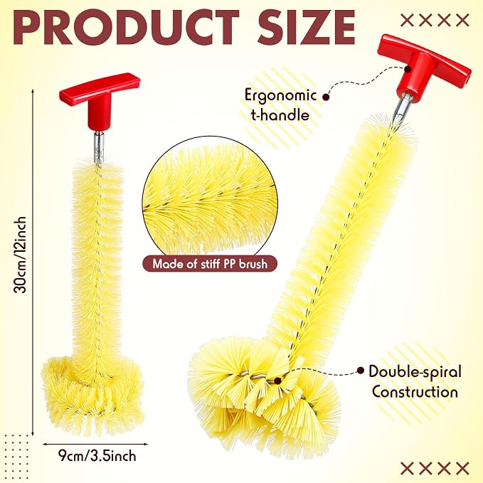 Garbage Disposal Cleaner Sink and Drain Brush Universal Garbage Disposal Cleaner 12'' Long Brush for Kitchen Waste Food(Yellow)