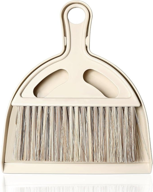 Mini Broom and Small Dustpan Brush - Hand Broom and Dustpan Set, Mini Dust pan and Brush Set, Small Dust pan for Cat Litter, Kitchen, Tables, Countertops, Cars, etc.