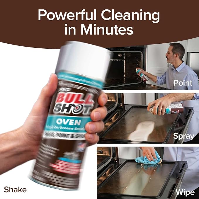 Bull Shot Oven Pro, AS SEEN ON TV, Cling Foam Melts Away Baked-On Grease, Char & Food In Minutes, Professional Strength, Shake, Point & Spray, Made in the USA, Ovens, Racks, Drip Pans & Broilers