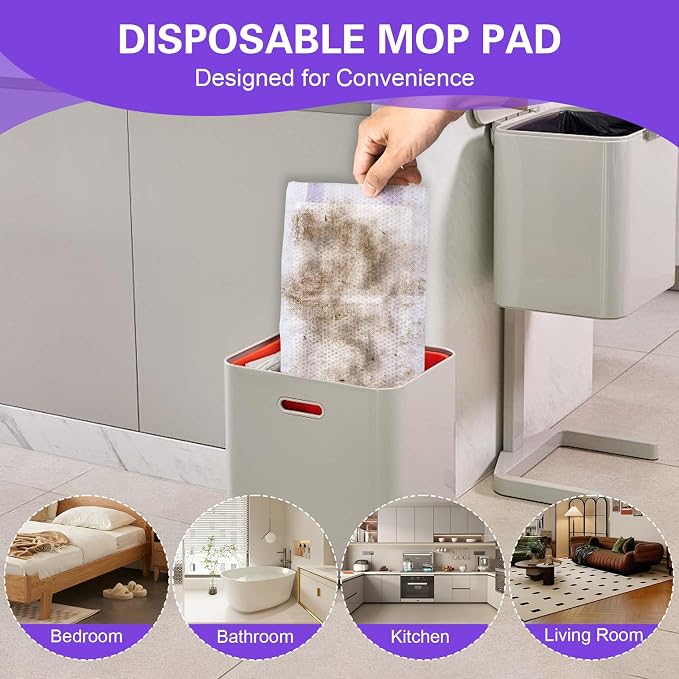 Mop Pads Refills Compatible with WetJet Mop, Disposable Mop Pads for Hardwood Floors, Tile, Laminate & Multi-Surface Cleaning, 100 Pack