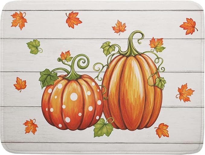 Fall Dish Drying Mat for Kitchen Counter Cute Pumpkin Festival Microfiber Absorbent Dish Draining Reusable Washable Foldable Extra Large 18"x24"
