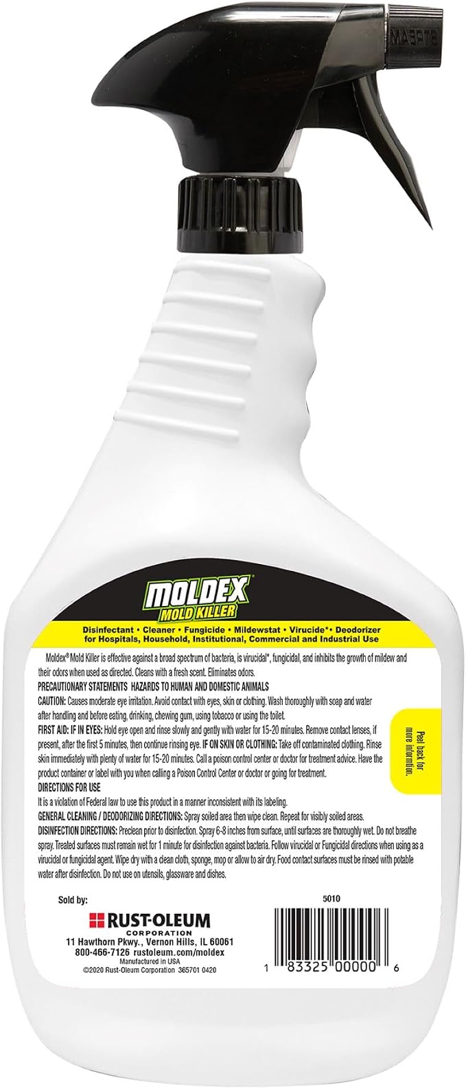 Moldex 5010 Mold Killer Trigger Sprayer, 32 oz | Kills mold and inhibits mildew, Bleach-free formula with a fresh scent