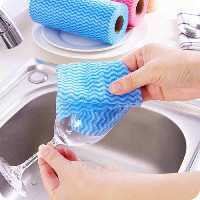 Disposable Dish Cloths Disposable Cleaning Towels 50 Pack Heavy Duty Reusable Disposable Kitchen Cleaning Cloths for Kitchen, Bathroom, Household Cleanings