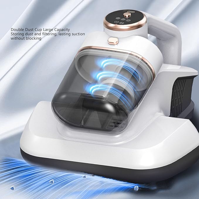 Srliya Mattress Vacuum Cleaner 10Kpa Strong Suction 3 Gears Adjustment LED Screen Handheld Fabric Cleaner for Sofa Bed