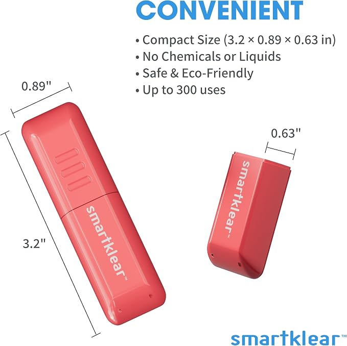 SmartKlear Smart Phone Screen Cleaner - Compatible with iPhones, Androids, and More - Cleaner with Carbon Microfiber Tech-Injected Pink-1 Count (Pack of 1)
